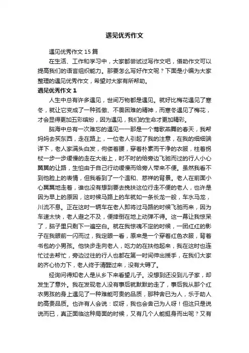 遇见优秀作文