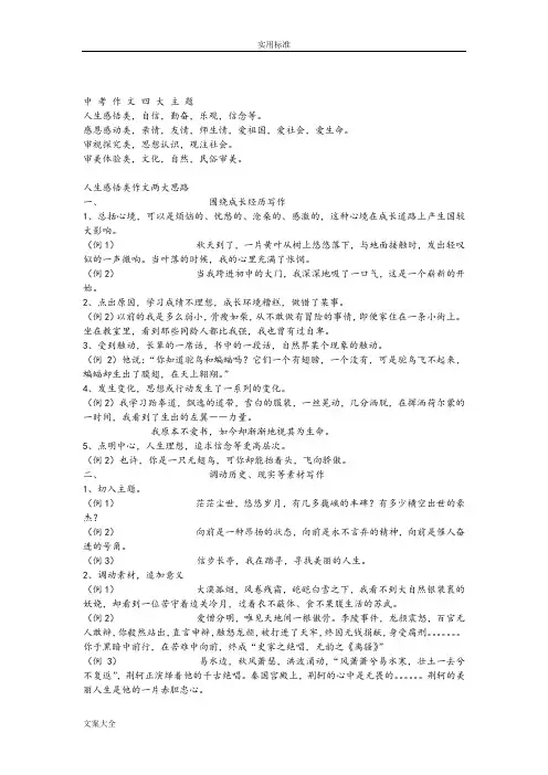 中考作文四大主题