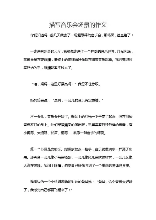 描写音乐会场景的作文