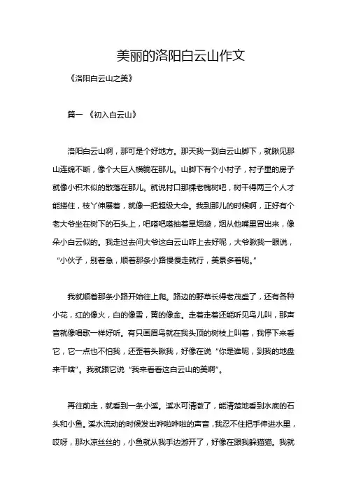 美丽的洛阳白云山作文