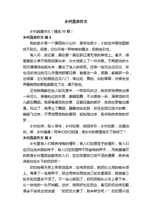 乡村真美作文（精选39篇）