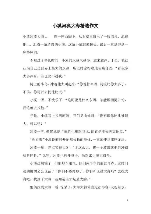 小溪河流大海精选作文
