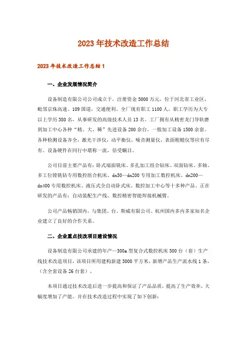 2023年技术改造工作总结_1