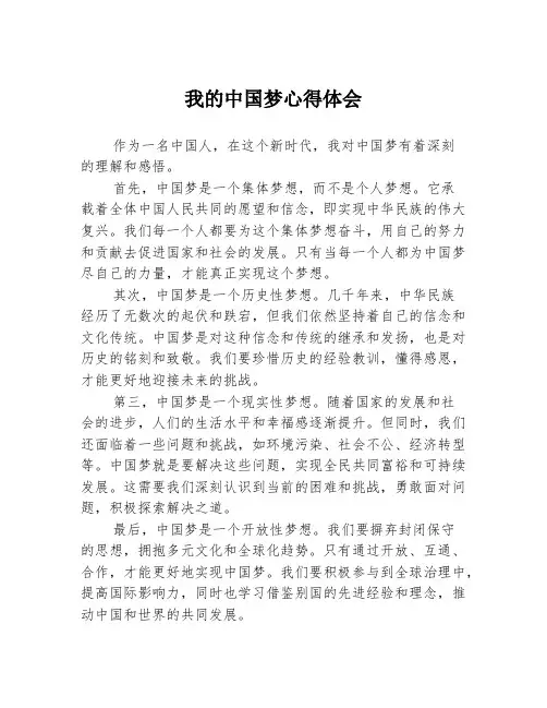 我的中国梦心得体会