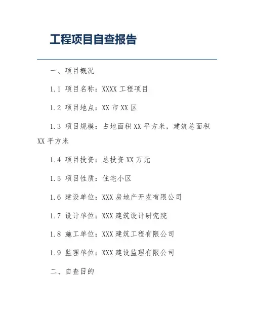 工程项目自查报告