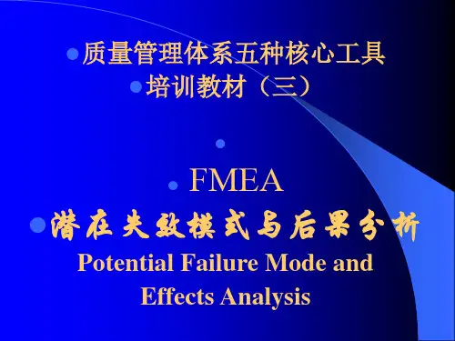 某公司质量管理体系五种核心工具FMEA