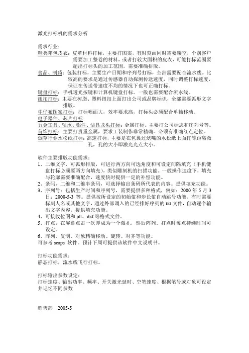 激光打标机的需求分析