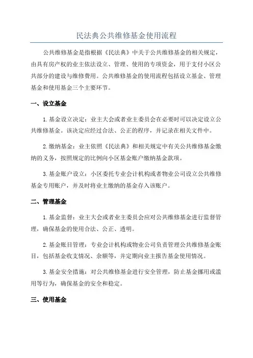 民法典公共维修基金使用流程