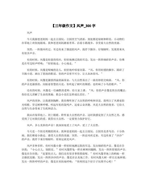 【三年级作文】风声_300字