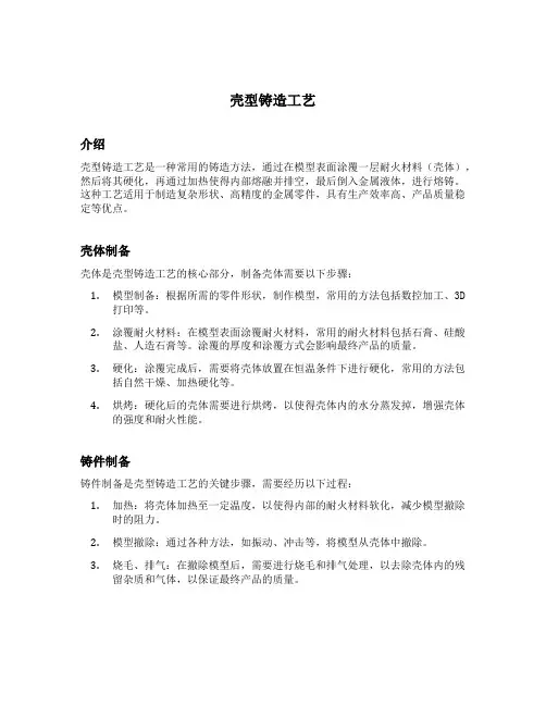 壳型铸造工艺