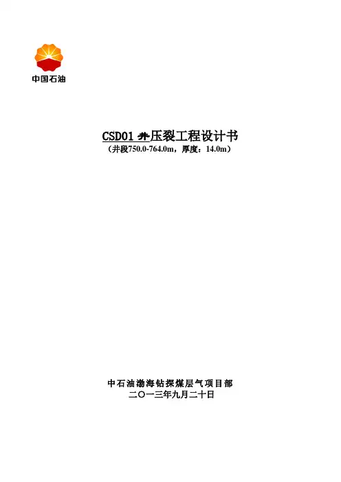低密度CSD01井压裂工程设计