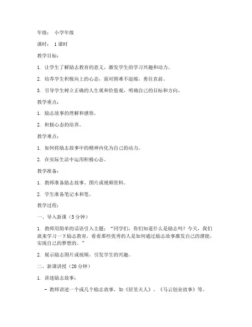 励志课件教案小学生版模板