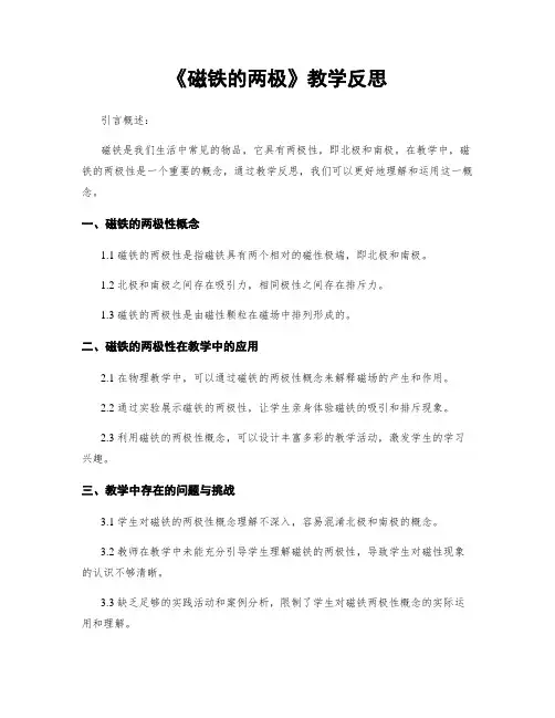 《磁铁的两极》教学反思