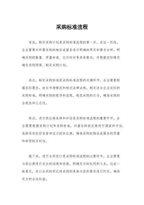 采购标准流程