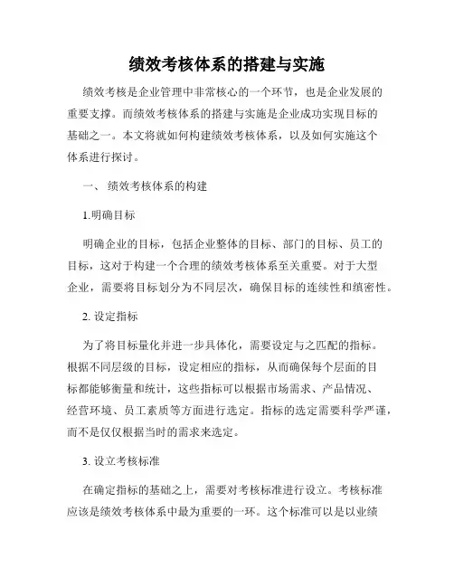 绩效考核体系的搭建与实施
