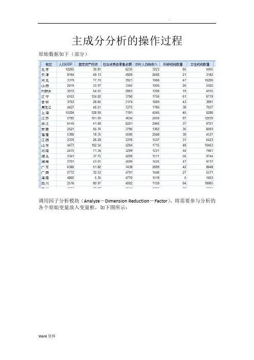 SPSS进行主成分分析步骤(图文)