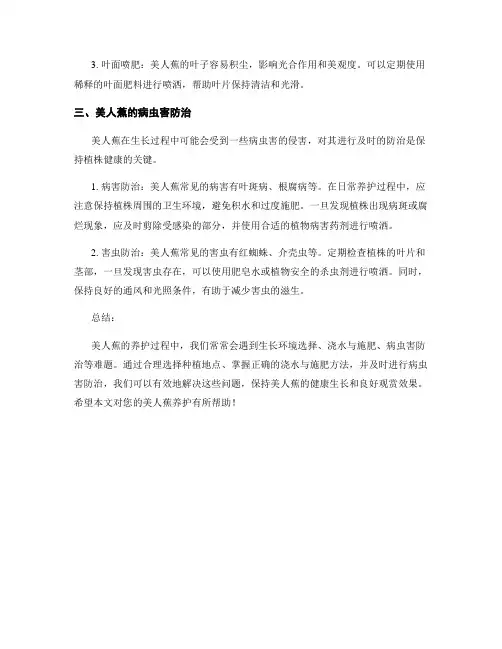 美人蕉养护中遇到的三大难题