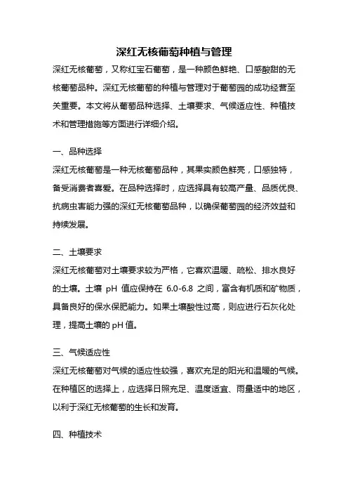 深红无核葡萄种植与管理