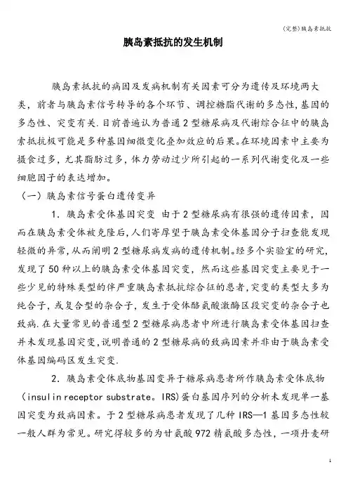 (完整)胰岛素抵抗