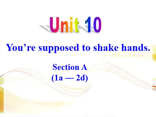 1新目标九年级英语上Unit10  Section A  1a — 2d 教学课件 (共36张PPT) 