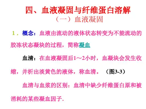【医学课件】血液凝固与纤维蛋白溶解