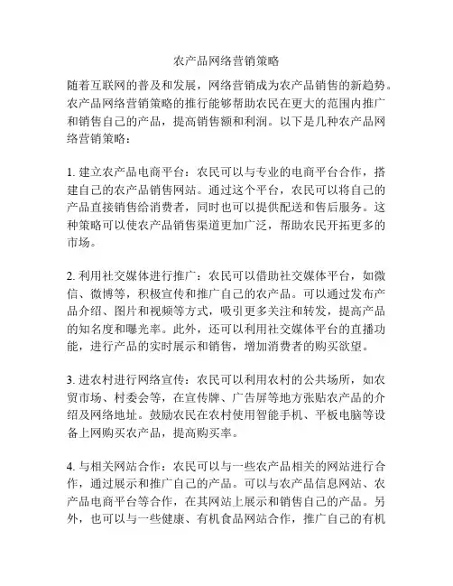农产品网络营销策略