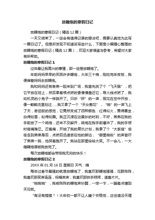 放鞭炮的寒假日记