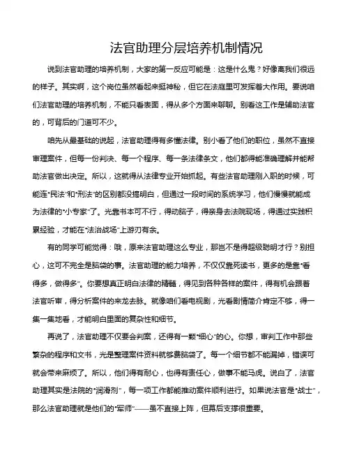 法官助理分层培养机制情况