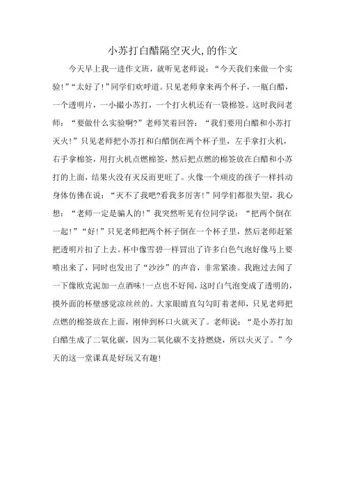 小苏打白醋隔空灭火,的作文
