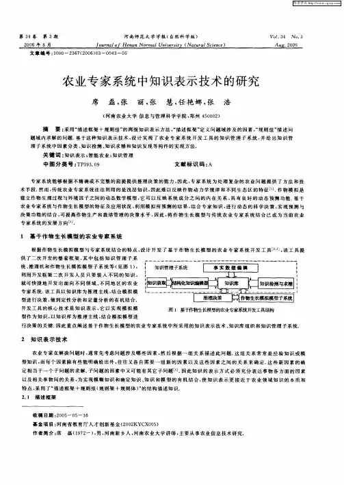 农业专家系统中知识表示技术的研究