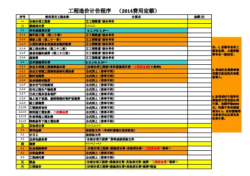 江苏14定额、13清单工程造价计价程序