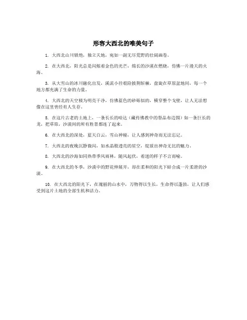 形容大西北的唯美句子
