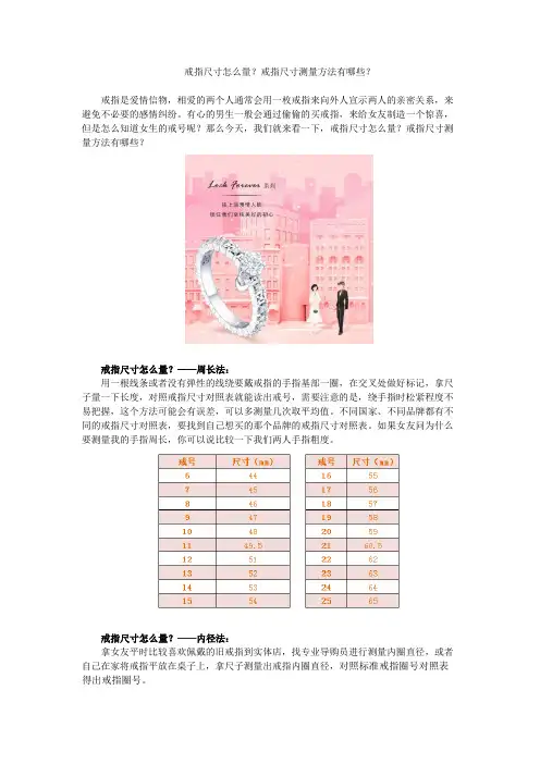 戒指尺寸怎么量?戒指尺寸测量方法有哪些?