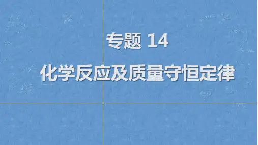 2023年福建省中考化学一轮知识点梳理专题14 化学反应及质量守恒定律