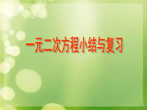 一元二次方程小结与复习总结