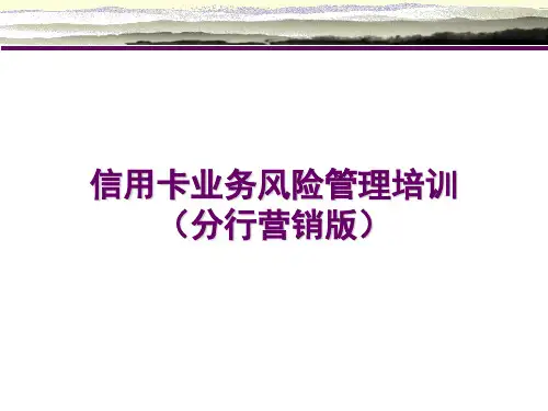 信用卡风险管理培训