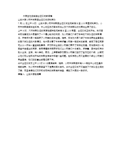 大学生社会实践出征仪式新闻稿