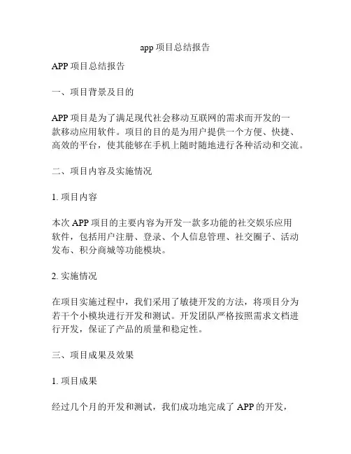 app项目总结报告