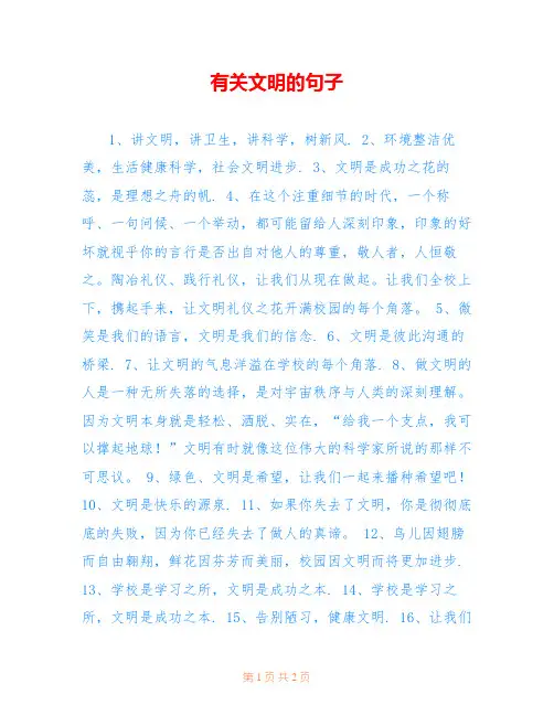 有关文明的句子