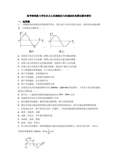高考物理新力学知识点之机械振动与机械波经典测试题含解析