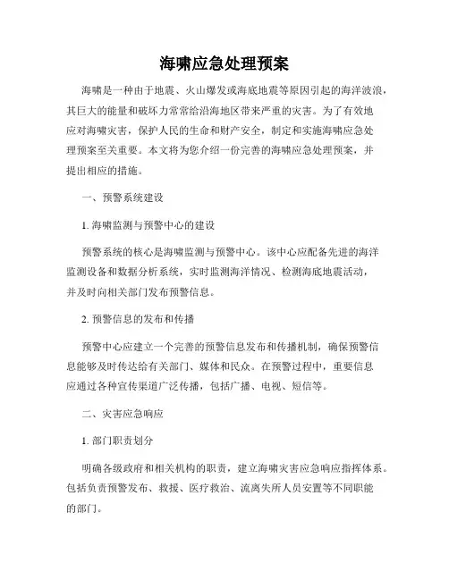 海啸应急处理预案