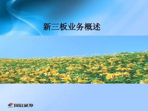 培训课件：新三板业务概述