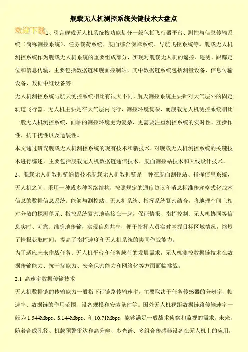 舰载无人机测控系统关键技术大盘点