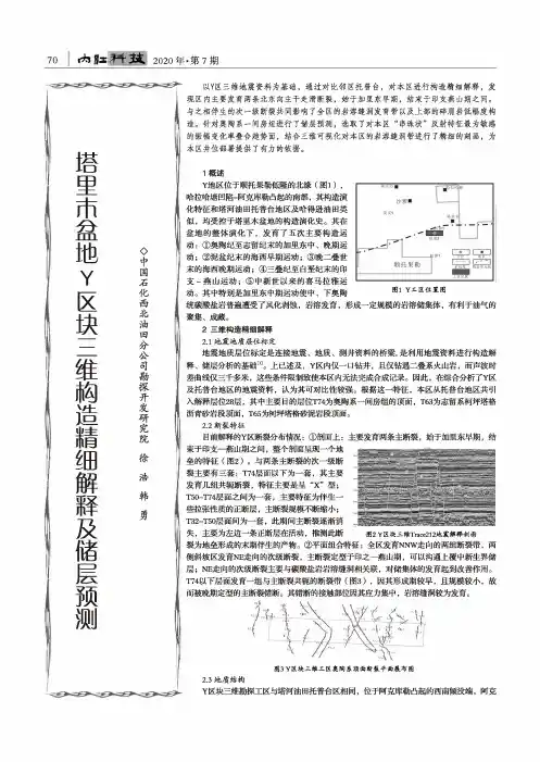塔里木盆地Y区块三维构造精细解释及储层预测