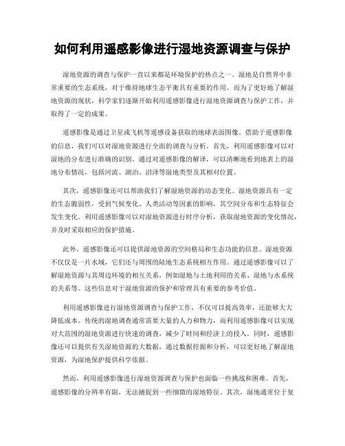 如何利用遥感影像进行湿地资源调查与保护