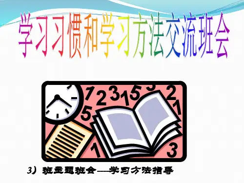 高中学习方法学习习惯主题班会精品PPT课件