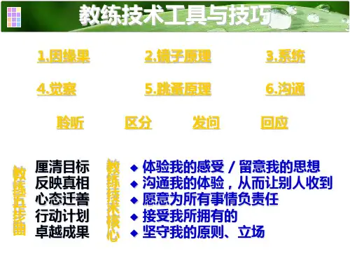 企业教练管理技术经典实用课件：教练核心课程