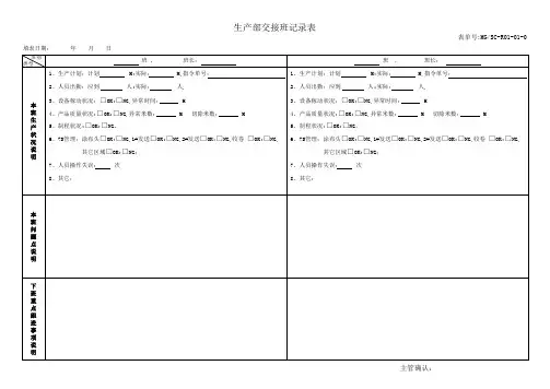 生产交接班记录表