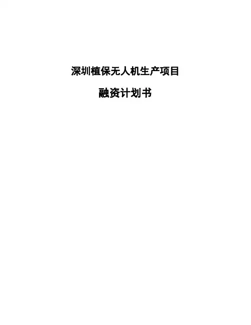 深圳植保无人机生产项目融资计划书