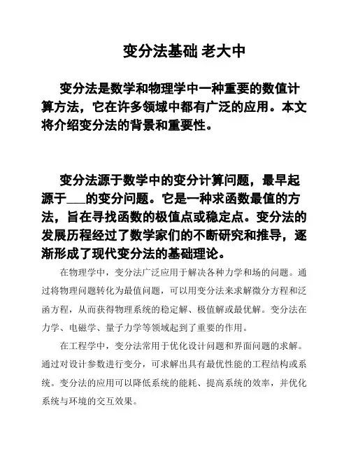 变分法基础 老大中